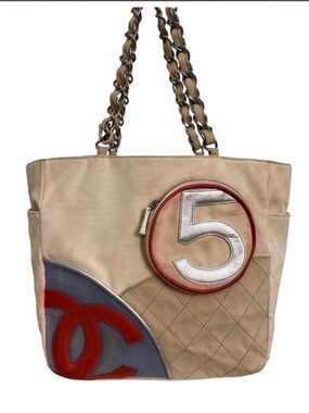 Chanel Canvas No. 5 Shoulder Tote Bag